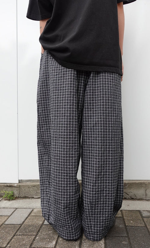 チェックボリュームラフパンツ